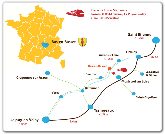 Comment rejoindre bas-en-basset en haute-loire (43)